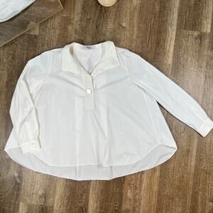 Carolina Herrera White Blouse oversized cocoon style shirt